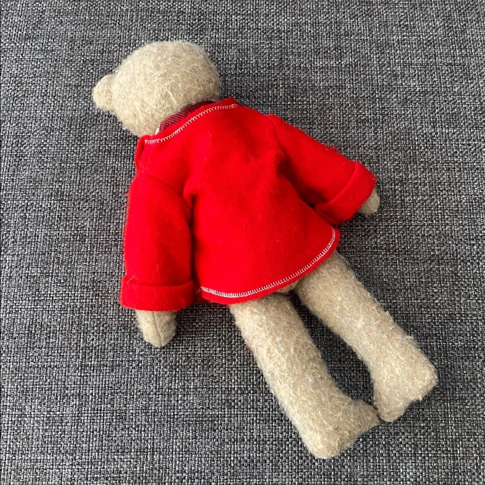🧸 Beautiful Handmade Jointed Teddy Bear, Removable Coat & Scarf, Baby Gift